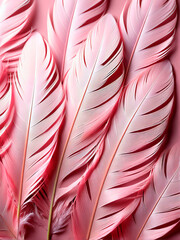 Photo of pink, decorative feathers. Decor or background