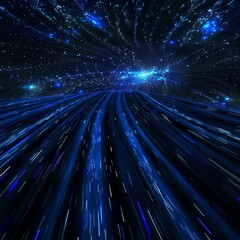 Long deep dark blue lines and nodes with light