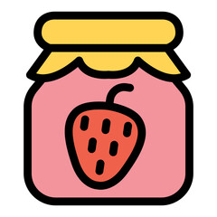 Strawberry jam icon