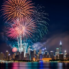 fireworks over the river