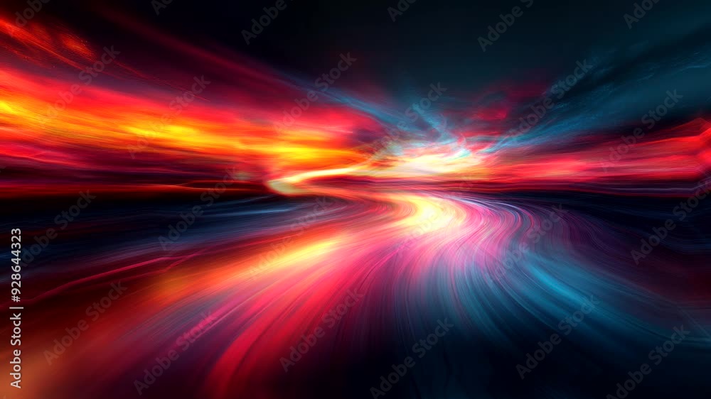 Wall mural abstract colorful light trails in motion creating a dynamic and vibrant visual effect. motion design