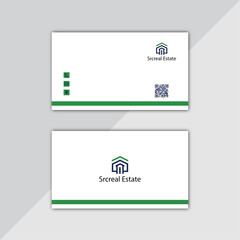 two side business card design template flat design
