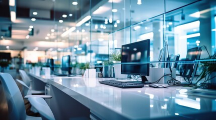 Modern Office Workspace with Computer and Desk