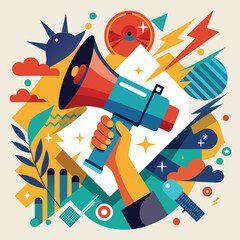 hand holding a megaphone