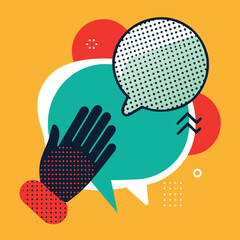Hand with speech bubble