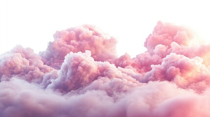 pink clouds on white background