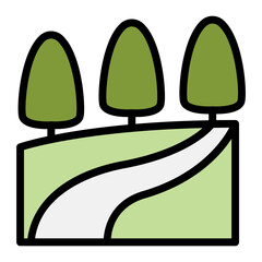 River, road, park icon