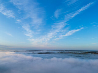 Morning mist over the field
