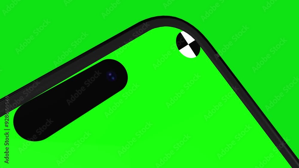 Wall mural 3d render of smartphone with green screen and tracking marks – rotations and movements in vertical a