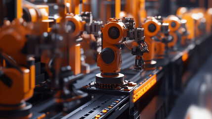 AI-Enhanced Automated Assembly Line Producing Advanced Robotics with Precision and Efficiency in a High-Tech Manufacturing Environment