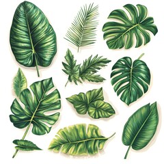 Fototapeta premium Tropical Leaves Collection.