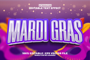 Mardi Gras editable text effect in new modern trend style © Dhm
