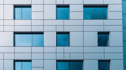 Square windows on modern building.