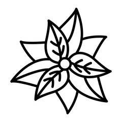 Poinsettia line icon