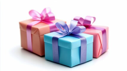 Colorful gift boxes with ribbons, perfect for any celebration or special occasion. Elevate your gift-giving experience.