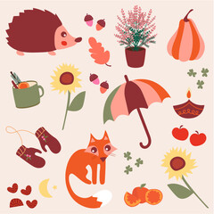 Cute Fall vector set