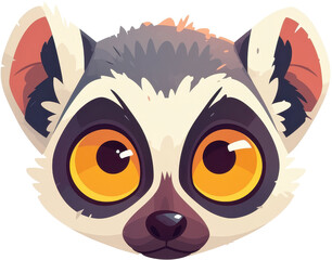 Cartoon Lemur Head Clipart