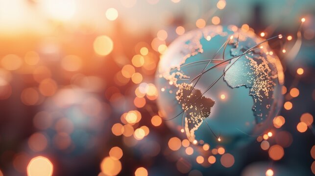 An abstract illustration depicting a global network of interconnected nodes and lines, symbolizing the exchange and dissemination of knowledge across the world.