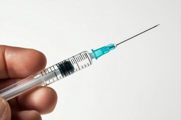 A Hand Holding a Syringe with a Needle