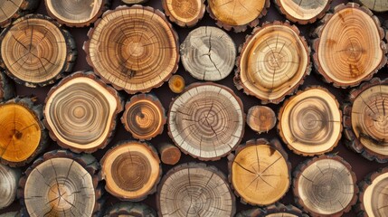 Wood stumps piles background illustration generated by ai