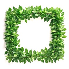 白背景の新緑のフレーム