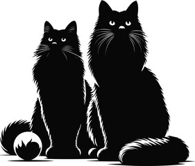 Obraz premium silhouette cats vector