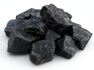 A collection of textured black rocks, perfect for natural decor, landscaping, or artistic projects.