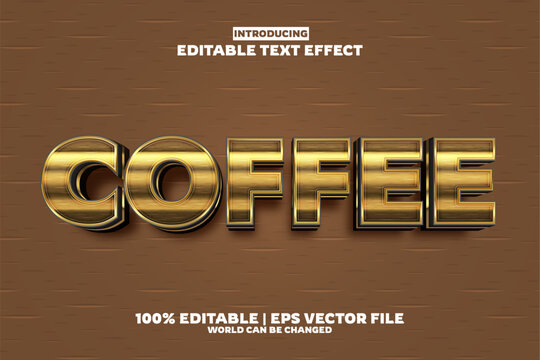 Coffee editable text effect in new modern trend style