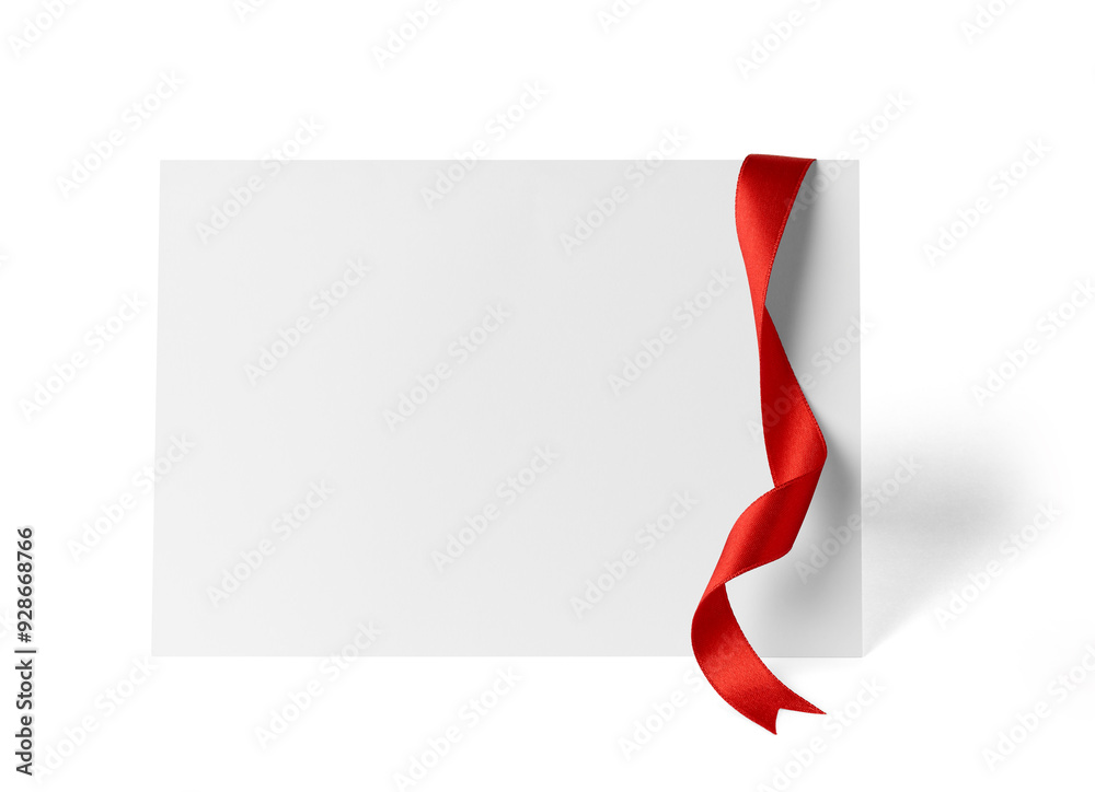 Poster folded leaflet red ribbon bow paper template book desktop calendar