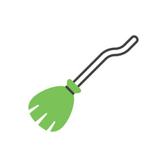 Witch broom vector icon