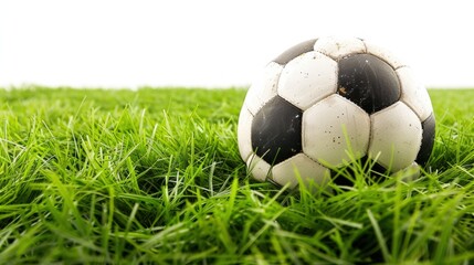 Fototapeta premium Soccer ball in green grass