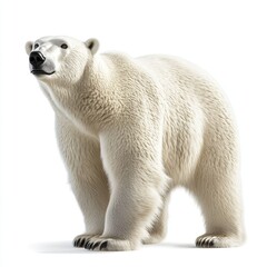 Fototapeta premium A Polar Bear Standing Tall on a White Background