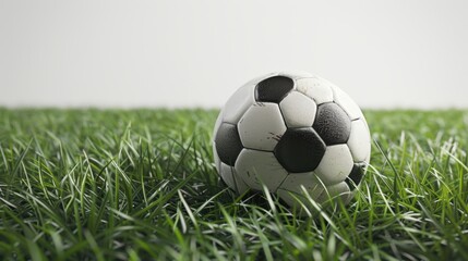 Fototapeta premium Soccer ball on green grass