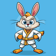 bunny cartoon karate illustration