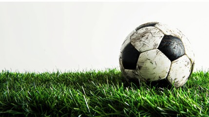 Fototapeta premium A well-worn soccer ball