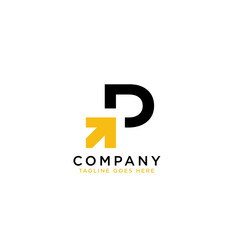letter p arrow logo template vector