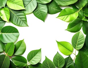 Fototapeta premium 白背景の新緑のフレーム