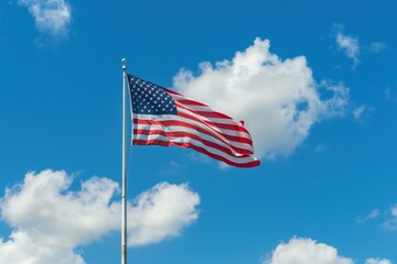 Naklejka premium The American flag is waving in the wind