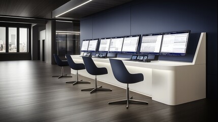 An individual sits at a modern desk, attentively monitoring multiple screens displaying stock market data and financial charts under blue LED lighting