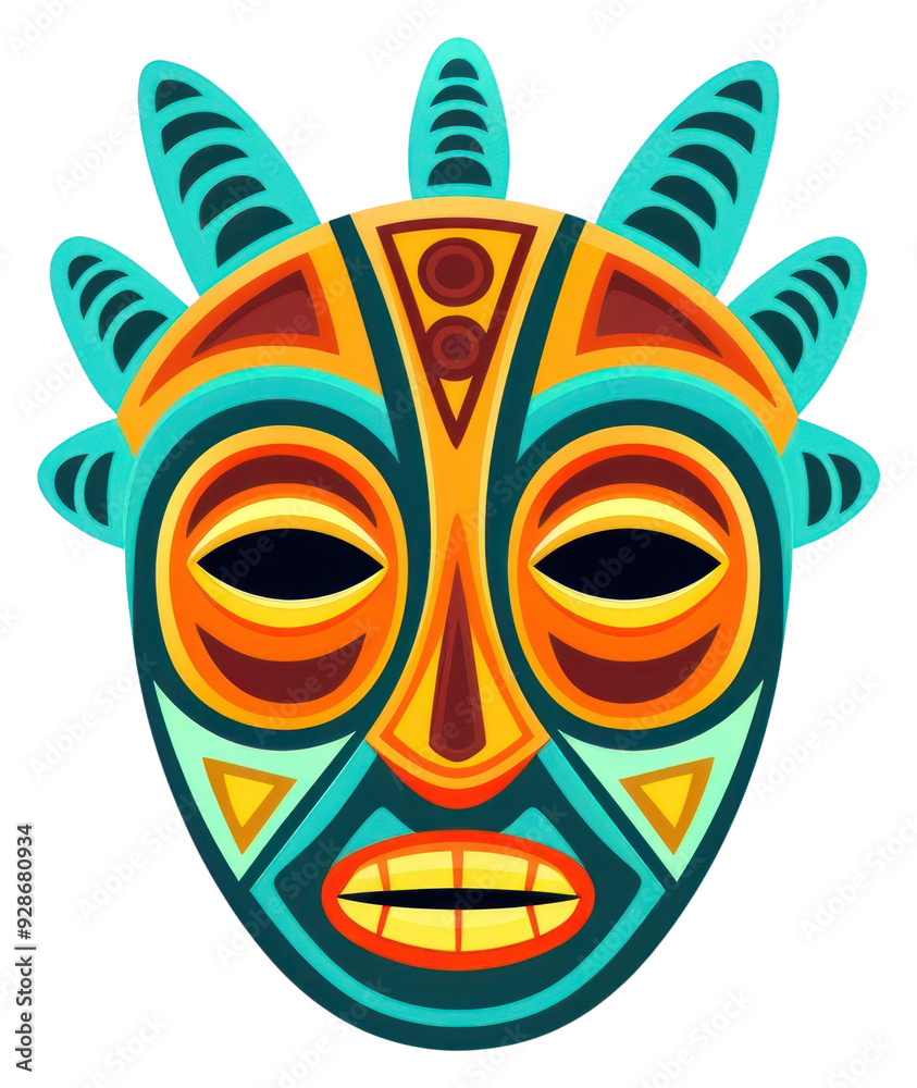 Sticker PNG Mask tradition totem white background.