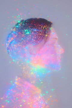 "Prismatic Dreams: A Series of Radiant Close-ups Featuring Glitter, Sparkles, and Soft Pastel Hues"