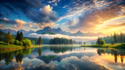 Majestic landscape with layers of serenity , majestic, landscape, serenity, tranquil, peaceful, nature, scenic, beauty, mountains