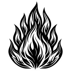 Fire flames silhouette