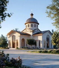 Architectural Design of a Small Church with a Dome