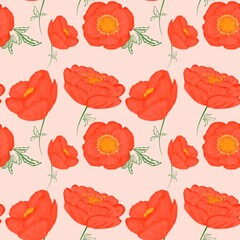 seamless pattern with poppy