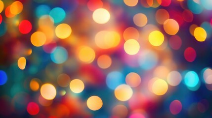 Obraz premium A vibrant abstract background with natural bokeh and bright, defocused lights, capturing the essence of festive celebrations.