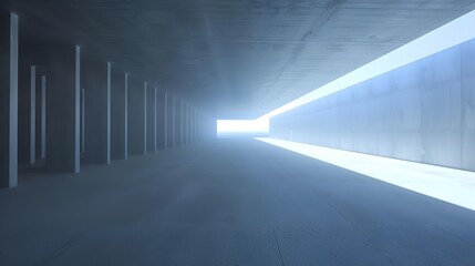 Minimalist Concrete Corridor with Light