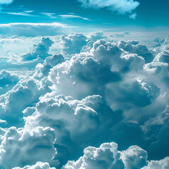 view from airplane window clouds above the sky
