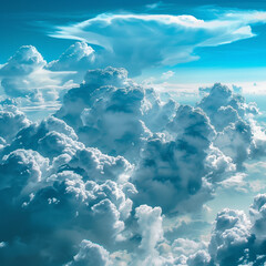 view from airplane window clouds above the sky