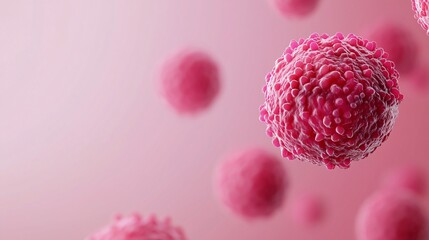 Breast cancer stem cells tumor initiation bright colors 3D illustration